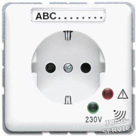 521KIZNAUF Штепсельная розетка SCHUKO 16А 250V  с защитой от перенапряжения и полем для надписи