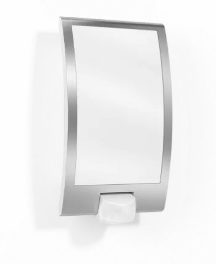 L 22 009816 IP 44 stainless/white matt светильник с датчиком движения настенный уличный  E27 1 х 60 Вт (накаливания) или LED 1 х от 5 Вт до 12 Вт