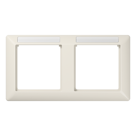 AS5820BFINA рамка 2-кратная горизонтальная с полем для надписи слоновая кость