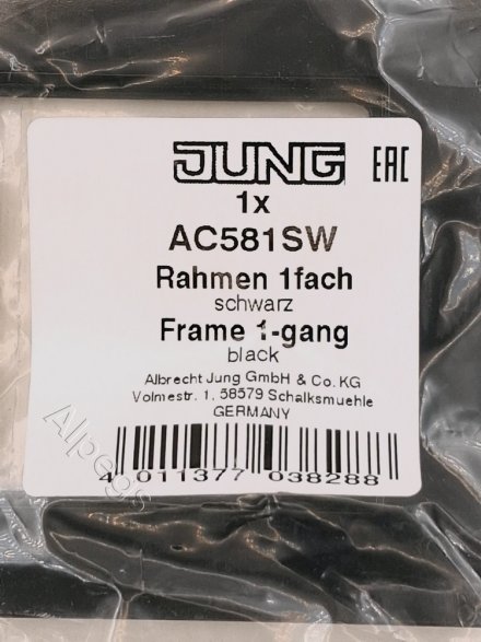 AC581SW Рамка 1-кратная; черная