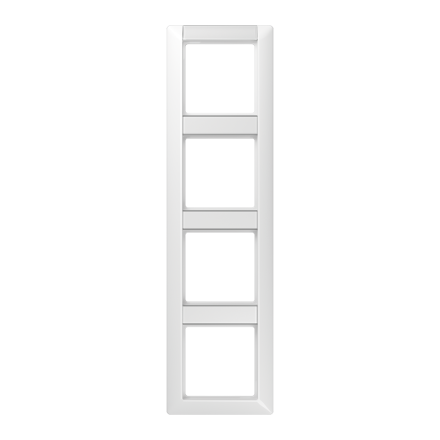 AS584NAWW Рамка 4-кратная с полем для надписи для горизонтальной и вертикальной установки; белая