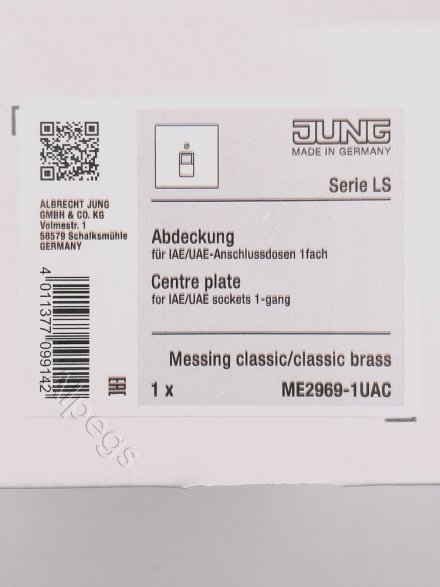 LSmetal Накладка для комп. розетки 1хRJ45, латунь. ME2969-1UAC