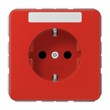 CD1520BFKINART Штепсельная розетка SCHUKO 16A 250V  с защитой от детей и полем для надписи; красная