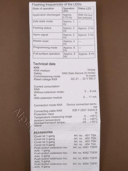 Кнопочный модуль универсальный F40, 4 группы, KNX 42941ST