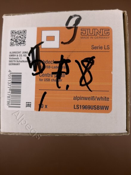 LS990 Накладка для USB-зарядных устройств без видимого винта, термопласт, белый LS1969USBWW