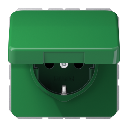CD1520BFKLGN Штепсельная розетка SCHUKO 16A 250V  с защитой от влажности; зеленая