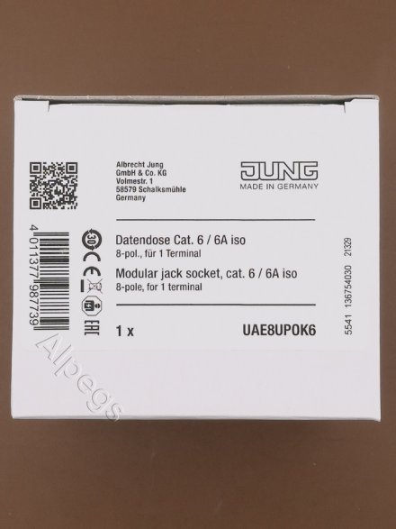 UAE8UPOK6 Компьютерная UAE розетка 6-й категории, 8-ми полюсная, экранированная; один терминал