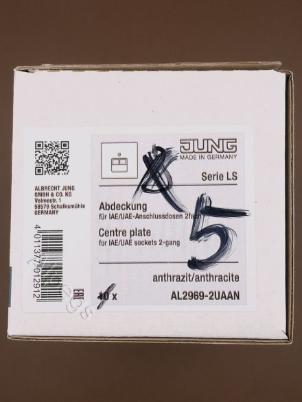 LSmetal Накладка для комп. розетки 2хRJ45, антрацит. AL2969-2UAAN