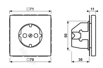 LS1520KIKLSW Штепсельная розетка SCHUKO 16A, 250V  с откидной крышкой на возвратной пружине и защитой от детей; чёрная