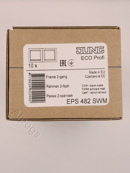 Рамка Eco Profi Standart 2-местная (черный матовый), Jung EPS482SWM