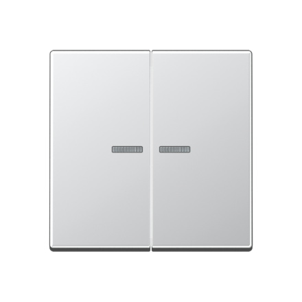 A595KO5AL Клавиши с окошками для сдвоенного выключателя; алюминий