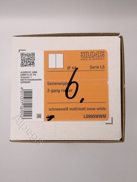 LS990 Клавиша 2-ная, цвет Матовый белый LS995WWM