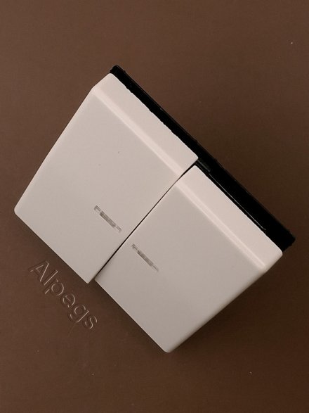 AS591-5KO5 Клавиши для сдвоенного выключателя с окошком для подсветки; слоновая кость