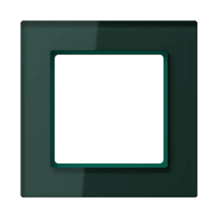 Рамка для вертикальной и горизонтальной установки, 1 пост, стекло Изумруд, Jung AC581GLSG