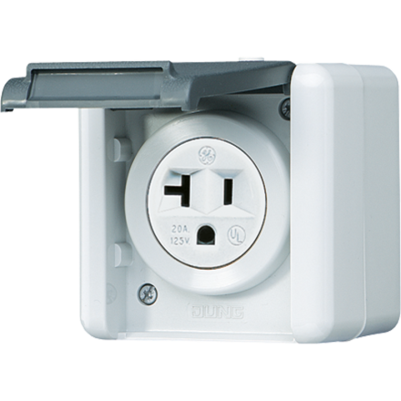 821-20USW USA-стандарт NEMA, 2 полюса + заземление, 20А 125V ; для накладного монтажа