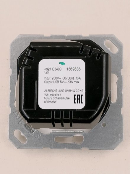 Розетка 2К+З 16А 250В, цвет матовый черный A1520-15CASWM