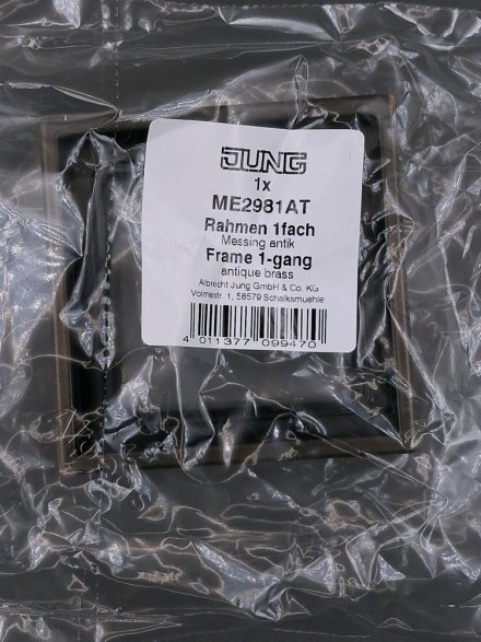 LSmetal Рамка 1-ная, античн. латунь. ME2981AT