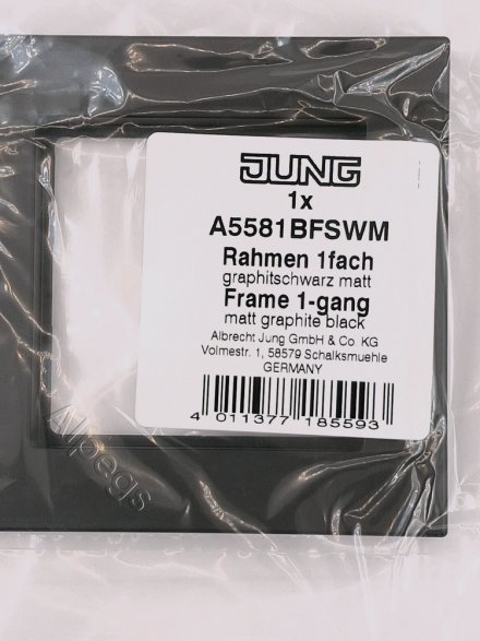 Jung A550 - Рамка 1-ая, цвет матовый черный A5581BFSWM