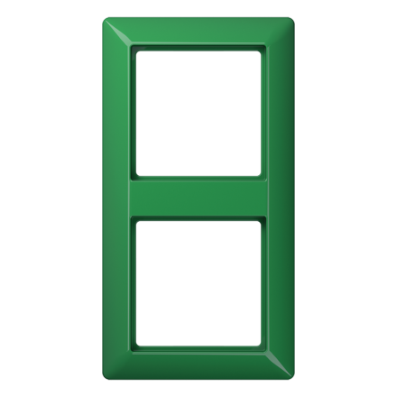 AS582BFGN Рамка 2-кратная для вертикальной и горизонтальной установки; термопласт, зеленая