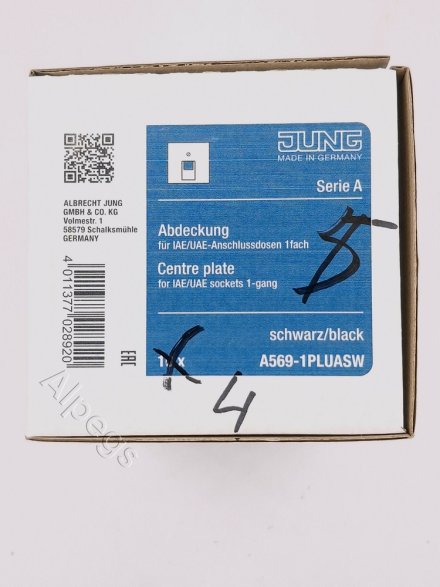 A569-1PLUASW Крышка для одинарной розетки UAE; черная