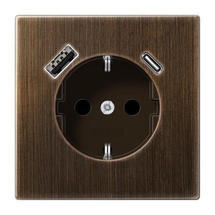 SCHUKO® socket with USB charger, ME 1520-15 CA AT