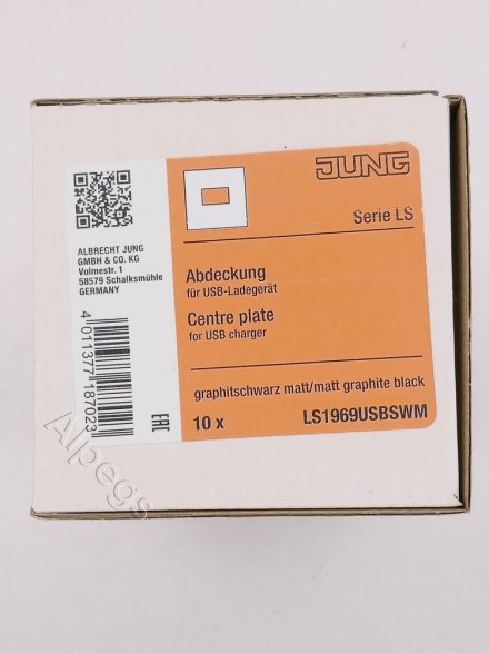 LS990 Плата для USB-зарядных устройств без видимого винта, термопласт, черный матовый LS1969USBSWM