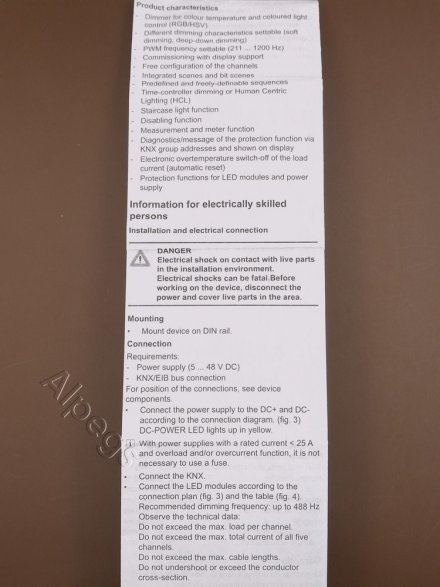 KNX LED-контроллер, 5 каналов, 39005 1S LED R