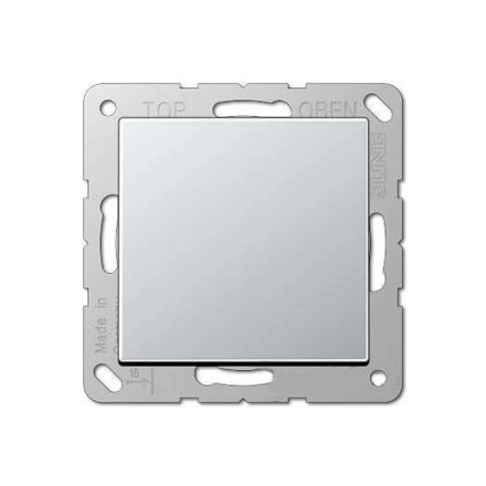 Розетка JUNG ECO PROFI, скрытый монтаж, с заземлением, с крышкой, алюминий, EP421KLAL