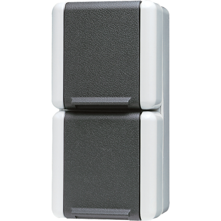 822W Двойная вертикальная SCHUKO-розетка 16A 250V  для накладного монтажа IP44