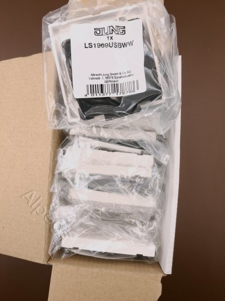 LS990 Накладка для USB-зарядных устройств без видимого винта, термопласт, белый LS1969USBWW