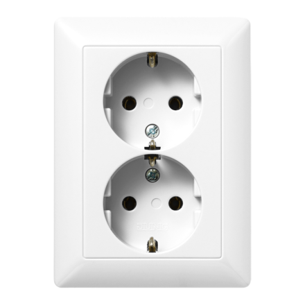 AS5020UWW Штепсельная розетка SCHUKO 16A 250V  сдвоенная ; белая