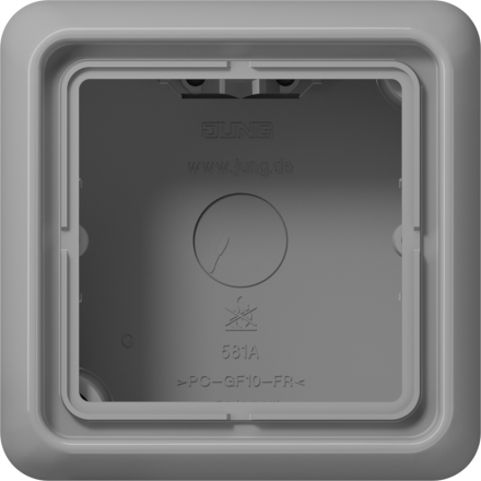 CD581AGR Коробка накладная  с рамкой, 1-кратная, серая