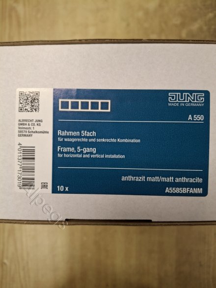 Jung A550 - Рамка 5-ая, цвет антрацит A5585BFANM