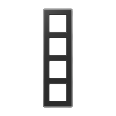 A VIVA Рамка 4-ная, стекло черный, Jung AV584GLMSW