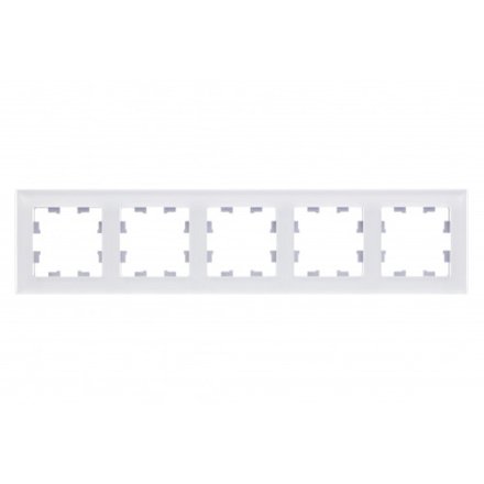 ATN330105 - AtlasDesign NATURE 5-постовая РАМКА, МАТОВОЕ ОРГАНИЧЕСКОЕ СТЕКЛО БЕЛЫЙ