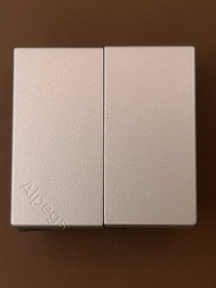 Выключатель двухклавишный Eco Profi 10А, алюминий, EP495AL