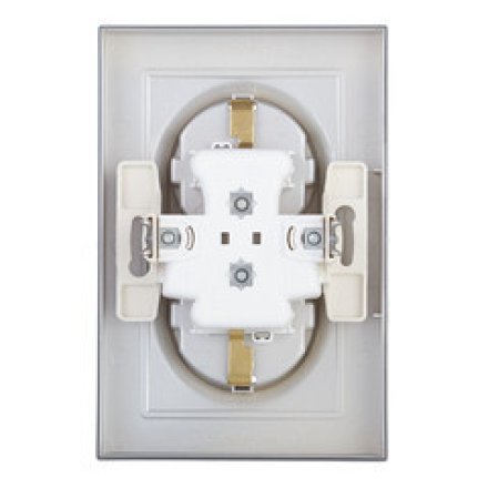 ATN000326 - AtlasDesign РОЗЕТКА двойная с заземлением со шторками, 16А, в сборе, АЛЮМИНИЙ