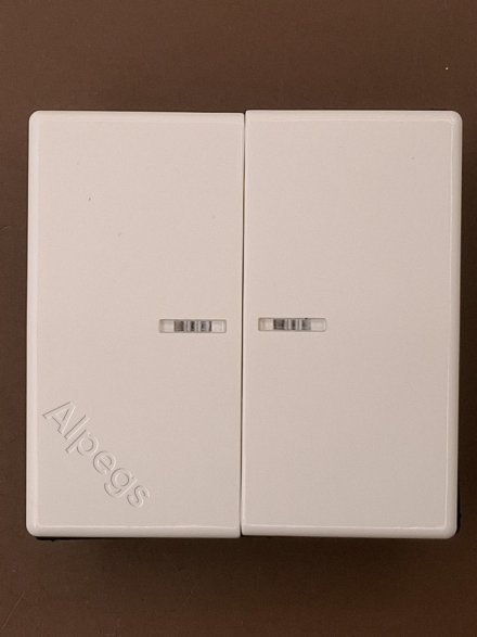 AS591-5KO5 Клавиши для сдвоенного выключателя с окошком для подсветки; слоновая кость