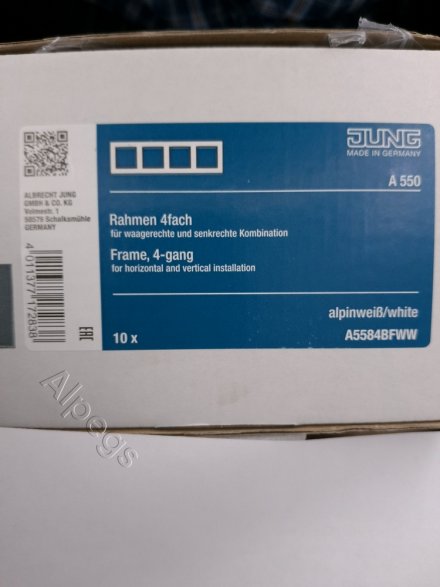 Jung A550 - Рамка 4-ая, цвет белый A5584BFWW