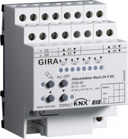 Уст-во управ жал-и  4-кан, 24V DC KNX/EIB REG