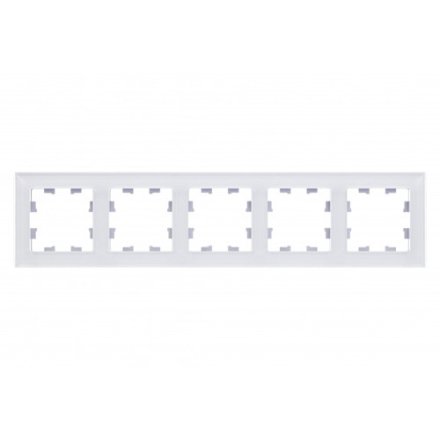 ATN320105 - AtlasDesign NATURE 5-постовая РАМКА, ОРГАНИЧЕСКОЕ СТЕКЛО БЕЛЫЙ