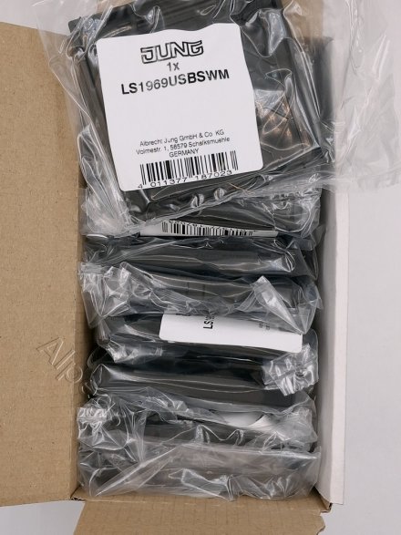 LS990 Плата для USB-зарядных устройств без видимого винта, термопласт, черный матовый LS1969USBSWM