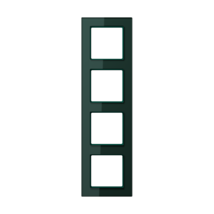 Рамка для вертикальной и горизонтальной установки, 4 поста, стекло Изумруд, Jung AC584GLSG