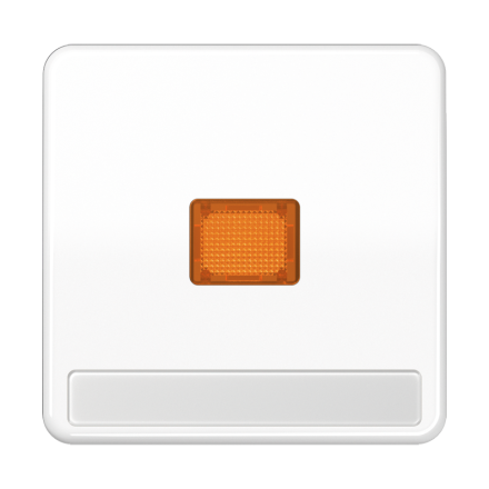 CD590NAKOWW Клавиша с оранжевым окошком для выключателя с подсветкой и полем для надписи; белая