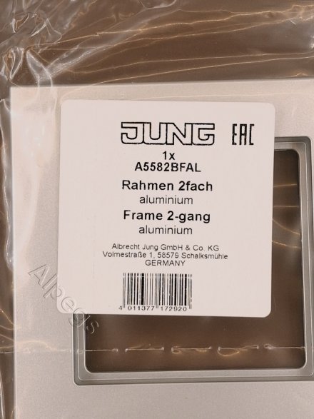 Jung A550 - Рамка 2-ая, цвет алюминий A5582BFAL