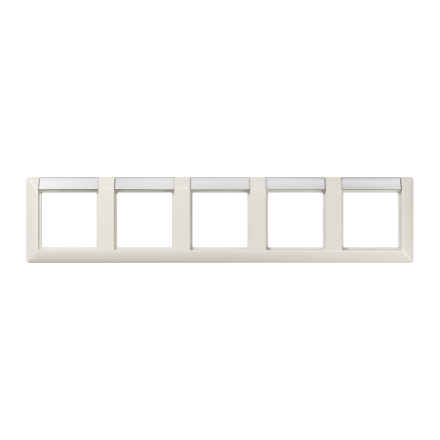 AS5850NA Рамка 5-кратная с полем для надписи для горизонтальной установки; слоновая кость