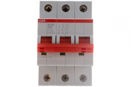 ABB SD203 Рубильник 3P 32A рычаг красный