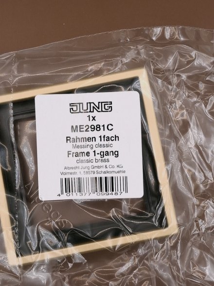 LSmetal Рамка 1-ная, латунь. ME2981C