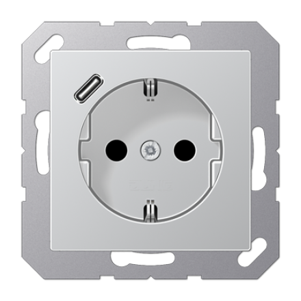 Розетка 2К+З 16А 250В~, с разъемом USB Typ C, Jung A1520-18CAL