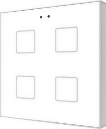 Выключатель сенсорный KNX Flat F4, 4-кнопочный, в уст. коробку, цвет глянцевый белый